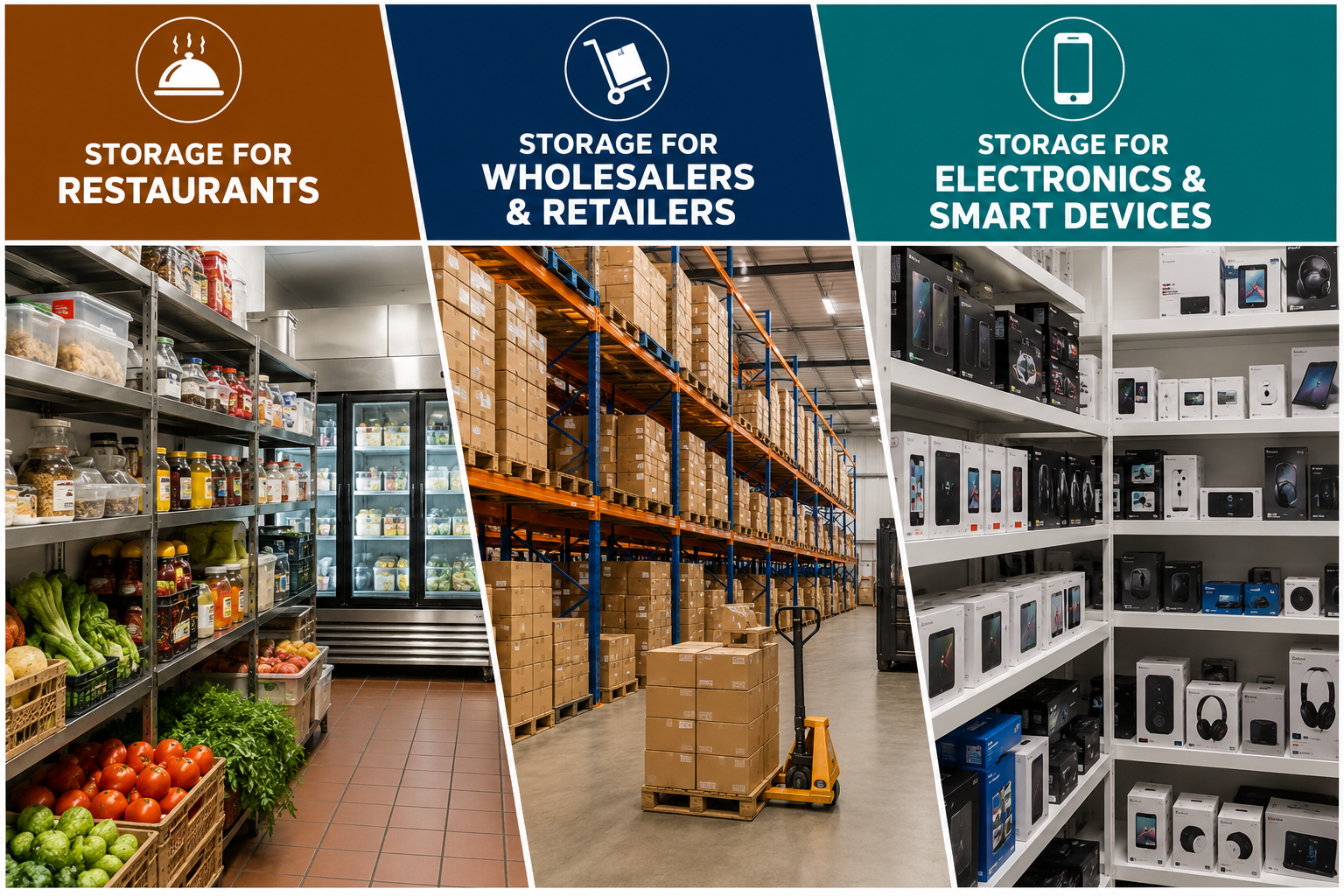 Storage for Restaurants, Wholesalers & Retailers, and Electronics & Smart Devices: Tailored Warehousing Excellence in Saudi Arabia